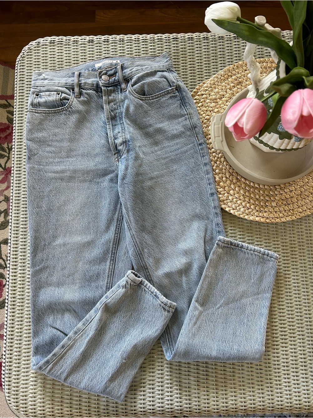 PacSun High-Rise Light Blue Straight Jeans